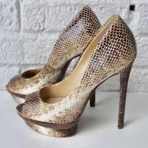 B Brian Atwood Snakeskin Pumps